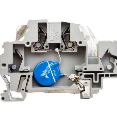 Złączka szynowa z warystorem 24V DC szara 870-523/281-582