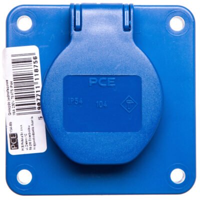 Gniazdo tablicowe 10/16A 2P+Z 230V niebieskie IP44 104-8b