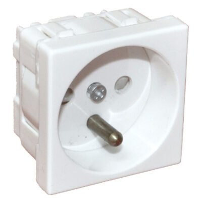 Gniazdo elektryczne 45x45, białe - 2P+Z PZ01B